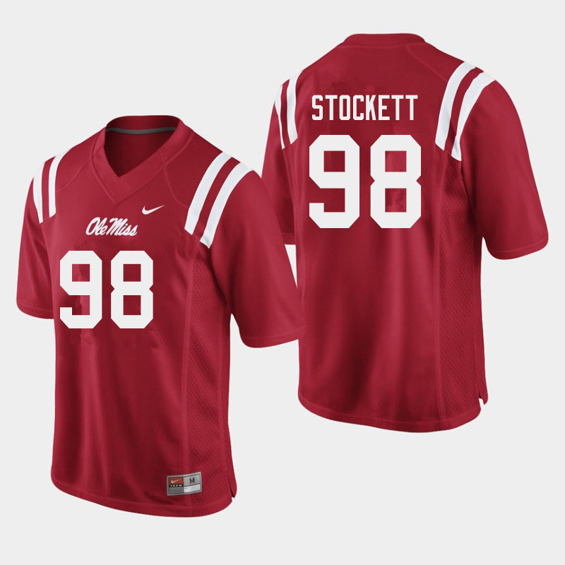 Lawson Stockett Ole Miss Rebels NCAA Men's Red #98 Stitched Limited College Football Jersey UCN5758QI